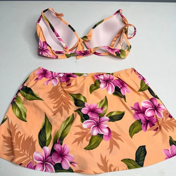 Sunsets Inc. Floral Bikini Set in Orange and Pink - Picture 3 of 11